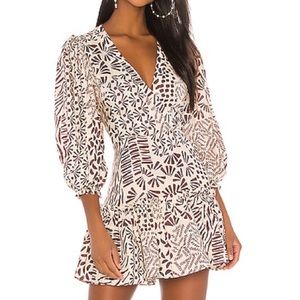 Alexis Idony Dress in Burgundy Abstract